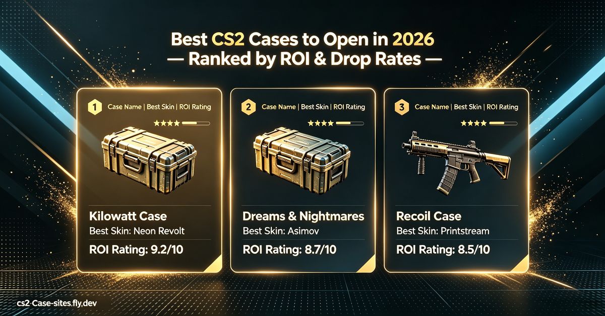 Best CS2 cases to open in 2026 — ranked by ROI, drop rates, and knife chance based on Steam Market data
