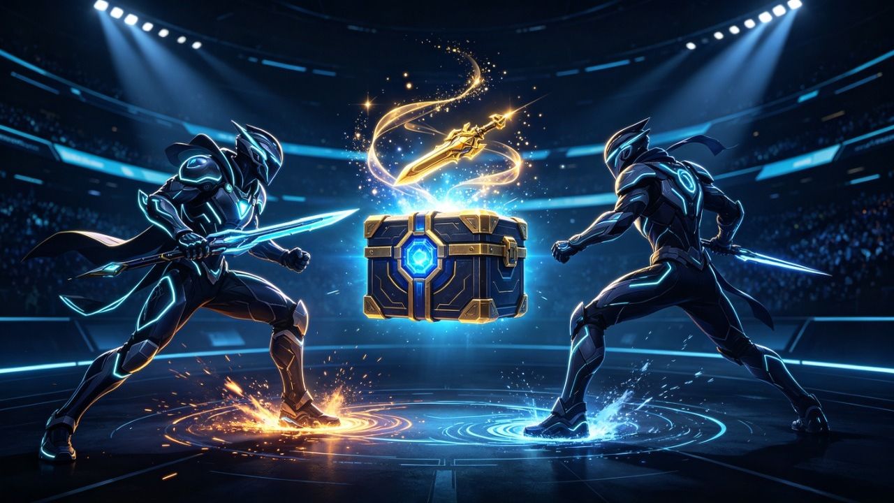 CS2 case battles - two players competing over a shared case prize pool