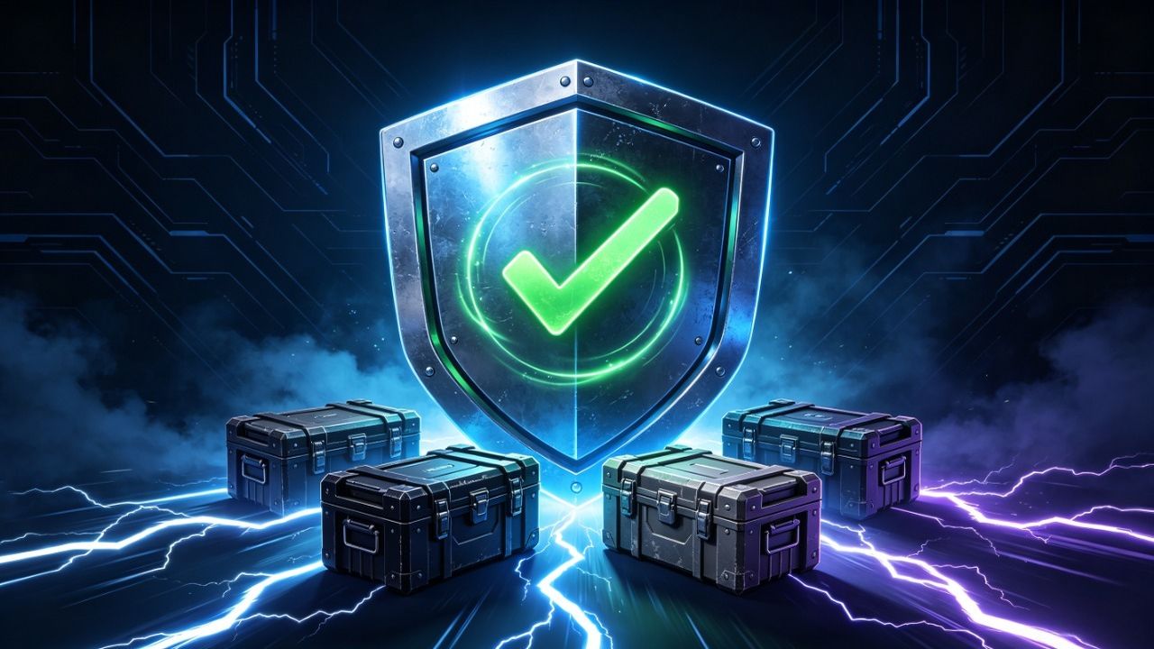 Is CSGOFast legit - shield and checkmark over a CS2 case opening